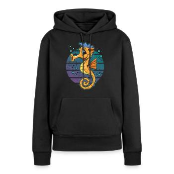 Seepferd Frühschwimmer Geschenk Schwimmabzeichen - Frauen Premium Bio Hoodie - Schwarz - Vorne - Julia (174cm)