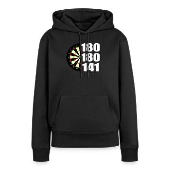 Dartboard 9 Darter Triple 20 Cadeau - Sweat à capuche Premium bio Femme - noir - Devant - Julia (174cm)