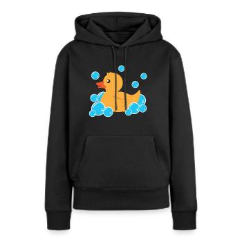 Süßes gelbe Gummi Ente Badewanne Spielzeug - Frauen Premium Bio Hoodie - Schwarz - Vorne - Julia (174cm)