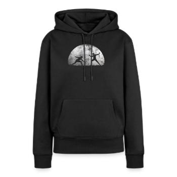 Duel d'escrime lunaire - Sweat à capuche Premium bio Femme - noir - Devant - Julia (174cm)