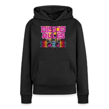 Vintage records disco vinyle disco - Sweat à capuche Premium bio Femme - noir - Devant - Julia (174cm)