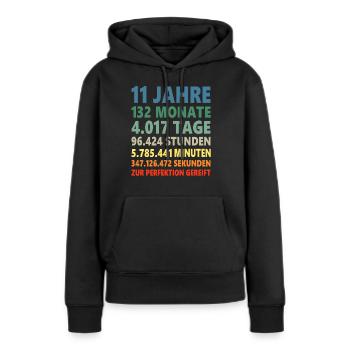 11. Geburtstag 11 Jahre 11ter Geburtstagsgeschenk - Frauen Premium Bio Hoodie - Schwarz - Vorne - Julia (174cm)