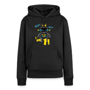 Robot 1 an anniversaire garçons cadeau - Sweat à capuche Premium bio Femme - noir - Devant - Julia (174cm)