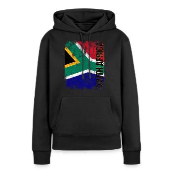 South Africa - Frauen Premium Bio Hoodie - Schwarz - Vorne - Julia (174cm)