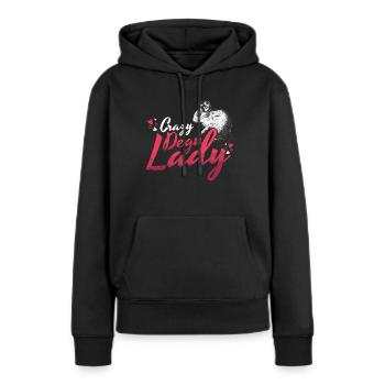Crazy Degu Lady Chilean Rodent Gift - Women’s Premium Organic Hoodie - black - Front - Julia (174cm)