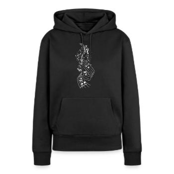 Hinweise Swirl Musik Künstler Geschenk - Frauen Premium Bio Hoodie - Schwarz - Vorne - Julia (174cm)