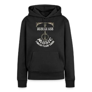 Cadeau de banjo de musique de guitare Bluegrass - Sweat à capuche Premium bio Femme - noir - Devant - Julia (174cm)