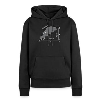Mathe Pythagore Hypothenuse Hippopotame - Sweat à capuche Premium bio Femme - noir - Devant - Julia (174cm)