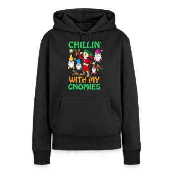Frohe Weihnachten, Frohe Weihnachten, Frohe Weihnachten - Frauen Premium Bio Hoodie - Schwarz - Vorne - Julia (174cm)