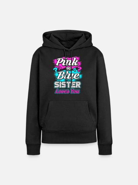 Schwangerschaft Schwester - Frauen Premium Bio Hoodie - Schwarz