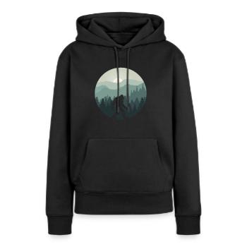 Bigfoot Berg Wald Sasquatch Fan - Frauen Premium Bio Hoodie - Schwarz - Vorne - Julia (174cm)