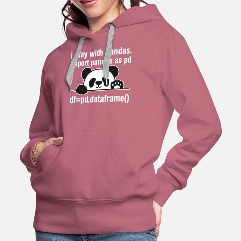 Python programmer IT nerd panda programming Women’s Premium Organic Hoodie