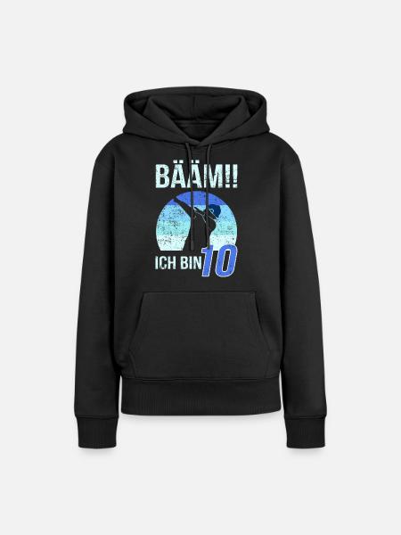Bääm Ich Bin 10 Jahre Geburtstag Feiern - Frauen Premium Bio Hoodie - Schwarz