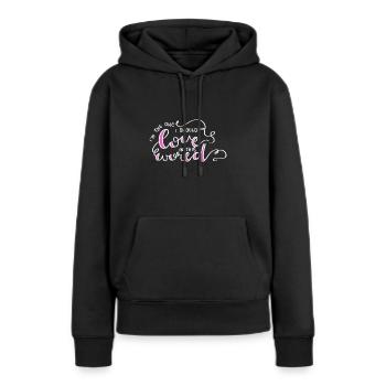 Self Care Love Cadeau spirituel et conscient - Sweat à capuche Premium bio Femme - noir - Devant - Julia (174cm)