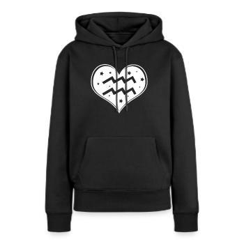 Sternzeichen Wassermann - Frauen Premium Bio Hoodie - Schwarz - Vorne - Julia (174cm)