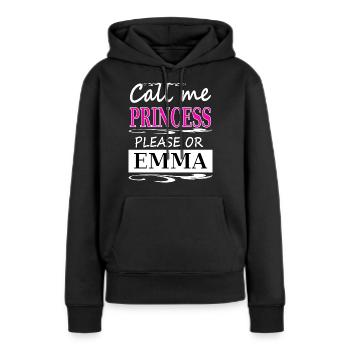 mon nom est Emma, mon nom est Emma, cadeau de nom de jeune fille - Sweat à capuche Premium bio Femme - noir - Devant - Julia (174cm)