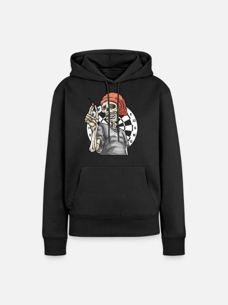 Jeu de fléchettes - Fléchettes costume d’équipe - Sweat à capuche Premium bio Femme - noir