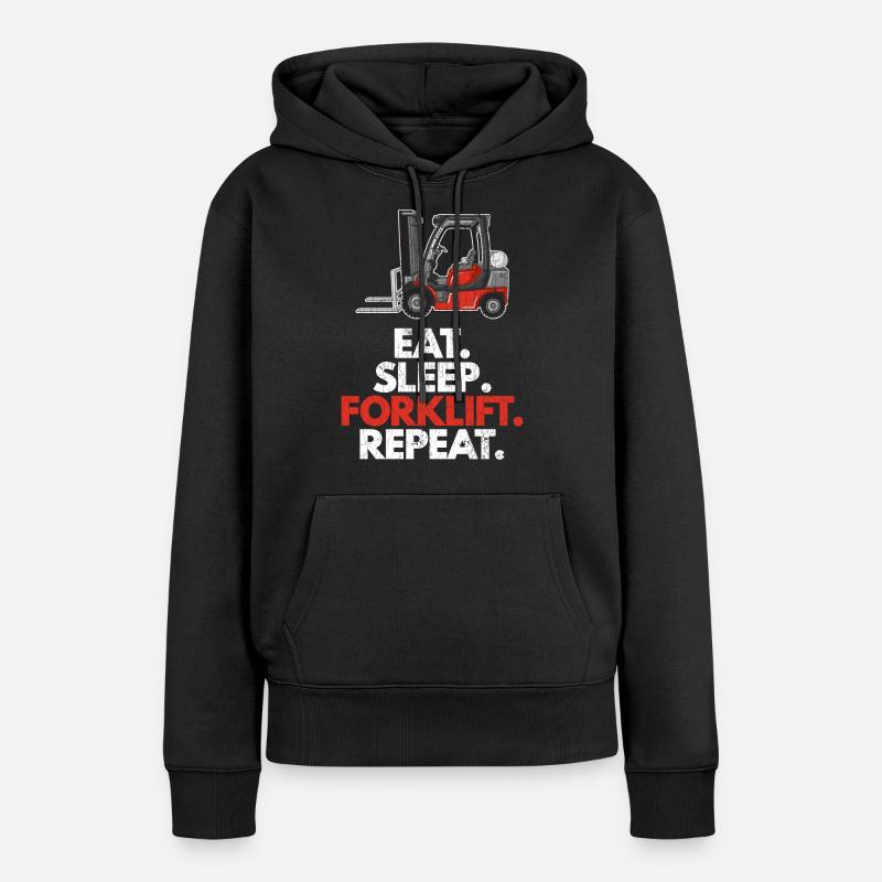 Funny Forklift Apparel Forklift Driver Operator Fu - Sweat à capuche Premium bio Femme - noir