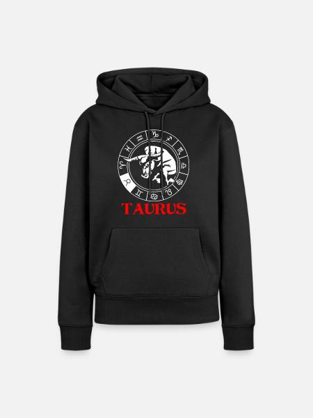Stier Sternzeichen - Frauen Premium Bio Hoodie - Schwarz