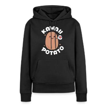 Otaku Kawaii - Sweat à capuche Premium bio Femme - noir - Devant - Julia (174cm)