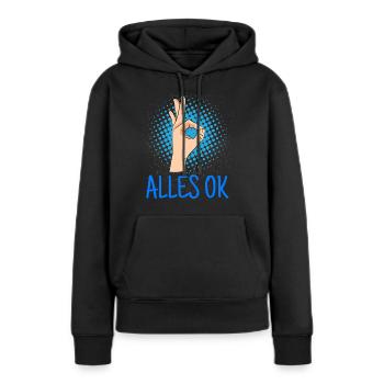 Alles ok? Alles ok! Handzeichen Tauchen - Frauen Premium Bio Hoodie - Schwarz - Vorne - Julia (174cm)