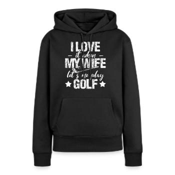 Golf Golfeur Golf Ball Golf Course Golf Club Caddy - Sweat à capuche Premium bio Femme - noir - Devant - Julia (174cm)
