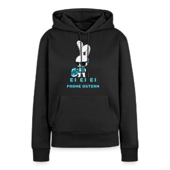 Frohe Ostern - Frauen Premium Bio Hoodie - Schwarz - Vorne - Julia (174cm)
