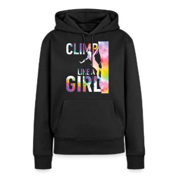 Women Climbers Climbing Bouldering Mountaineering - Women’s Premium Organic Hoodie - black - Front - Julia (174cm)