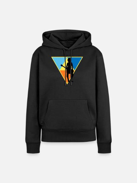 Distressed Musician - Frauen Premium Bio Hoodie - Schwarz