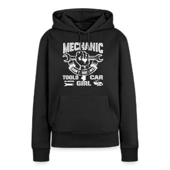 AutoMechaniker AutoMechaniker nicht berühren meine Werkzeuge - Frauen Premium Bio Hoodie - Schwarz - Vorne - Julia (174cm)