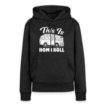 Busfahrer Busfahrer So fahre ich - Frauen Premium Bio Hoodie - Schwarz - Vorne - Julia (174cm)