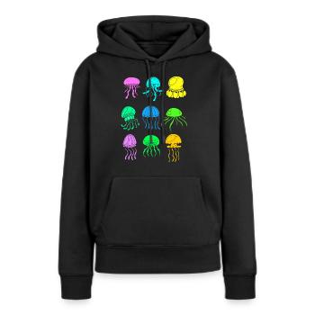 Méduses espèces méduses méduses - Sweat à capuche Premium bio Femme - noir - Devant - Julia (174cm)