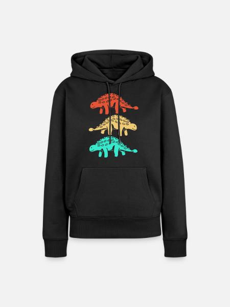 Dino - Frauen Premium Bio Hoodie - Schwarz