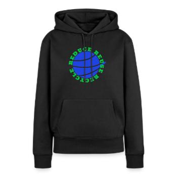 Environnement, Changement climatique, Changement climatique - Sweat à capuche Premium bio Femme - noir - Devant - Julia (174cm)