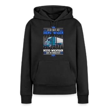 LKW-Fahrer Dienstwagen Lastwagen Spedition LKW - Frauen Premium Bio Hoodie - Schwarz - Vorne - Julia (174cm)