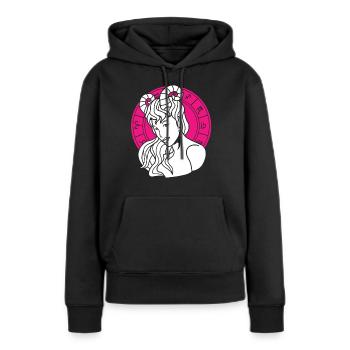 Sternzeichen Widder - Frauen Premium Bio Hoodie - Schwarz - Vorne - Julia (174cm)