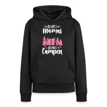 Echte Mamas Gehen Campen Campingplatz Camping Mama - Frauen Premium Bio Hoodie - Schwarz - Vorne - Julia (174cm)