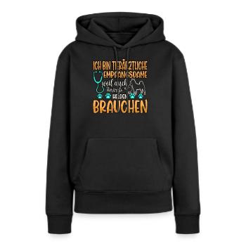 Tierarzt Tiere Retten Arzt Helfer Beruf Hund Katze - Frauen Premium Bio Hoodie - Schwarz - Vorne - Julia (174cm)