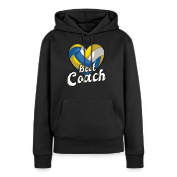 Beach volley de beach volley coach coach de volley-ball - Sweat à capuche Premium bio Femme - noir - Devant - Julia (174cm)