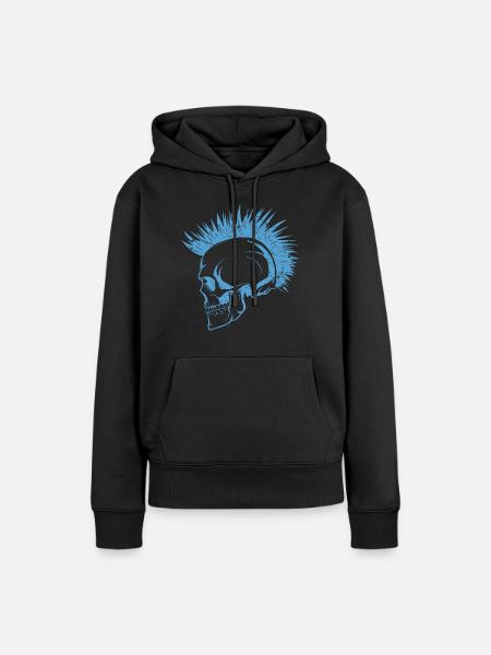 Schädel Punks Punk - Frauen Premium Bio Hoodie - Schwarz