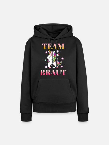 Einhorn Team Braut - Frauen Premium Bio Hoodie - Schwarz