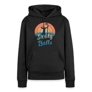 Beachvolleyball Beach Volleyball Spieler Lustig - Frauen Premium Bio Hoodie - Schwarz - Vorne - Julia (174cm)