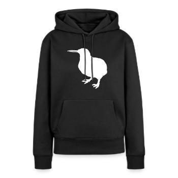 kiwi-oiseau kiwi - Sweat à capuche Premium bio Femme - noir - Devant - Julia (174cm)