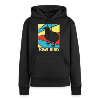 kiwi-oiseau kiwi - Sweat à capuche Premium bio Femme - noir - Devant - Julia (174cm)
