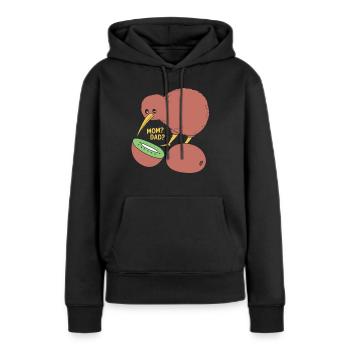 kiwi-oiseau kiwi - Sweat à capuche Premium bio Femme - noir - Devant - Julia (174cm)