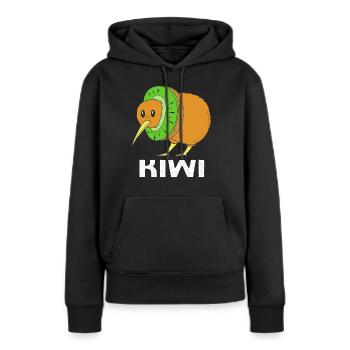 kiwi-oiseau kiwi - Sweat à capuche Premium bio Femme - noir - Devant - Julia (174cm)