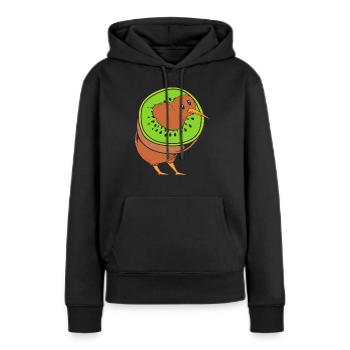 kiwi-oiseau kiwi - Sweat à capuche Premium bio Femme - noir - Devant - Julia (174cm)