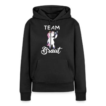 Team Braut Einhorn JGA Junggesellinnenabschied - Frauen Premium Bio Hoodie - Schwarz - Vorne - Julia (174cm)