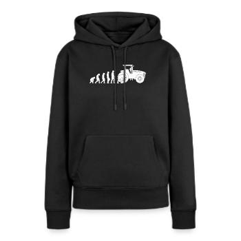 Mécanicien de machines agricoles Evolution tracteur cadeau - Sweat à capuche Premium bio Femme - noir - Devant - Julia (174cm)