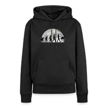 Grillen Evolution Mond Grillwurst Grill Grillen - Frauen Premium Bio Hoodie - Schwarz - Vorne - Julia (174cm)